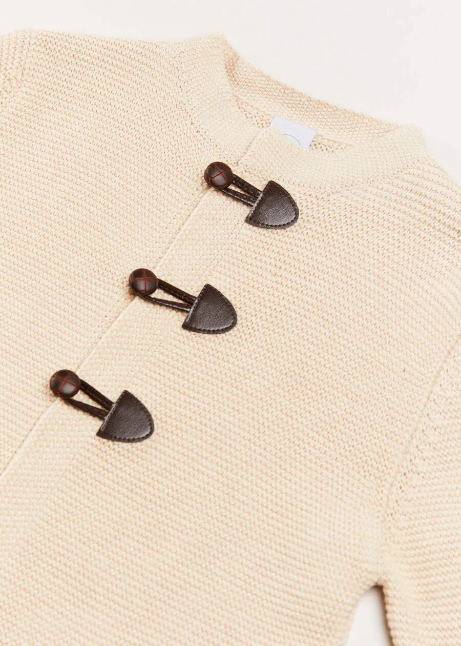 Toggle Fastening Cardigan in Beige (4-10yrs)