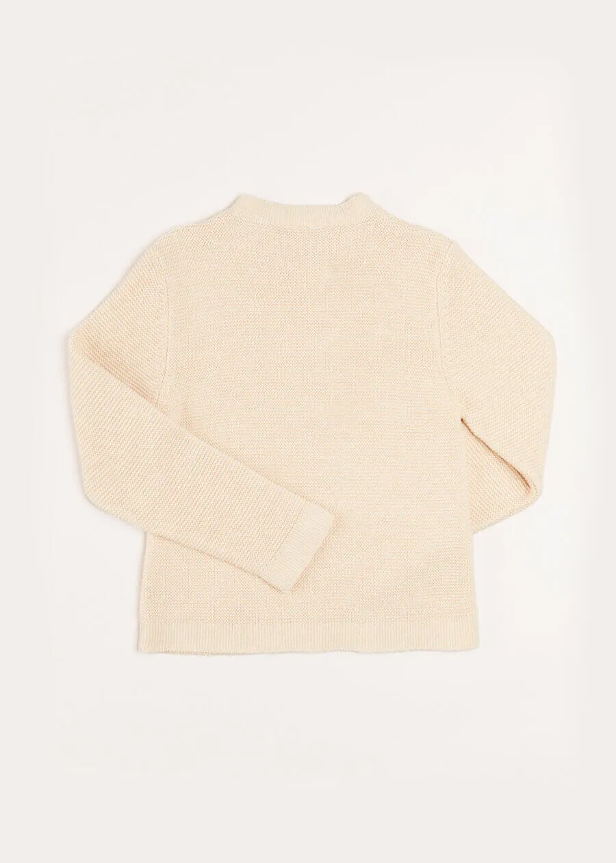 Toggle Fastening Cardigan in Beige (4-10yrs)