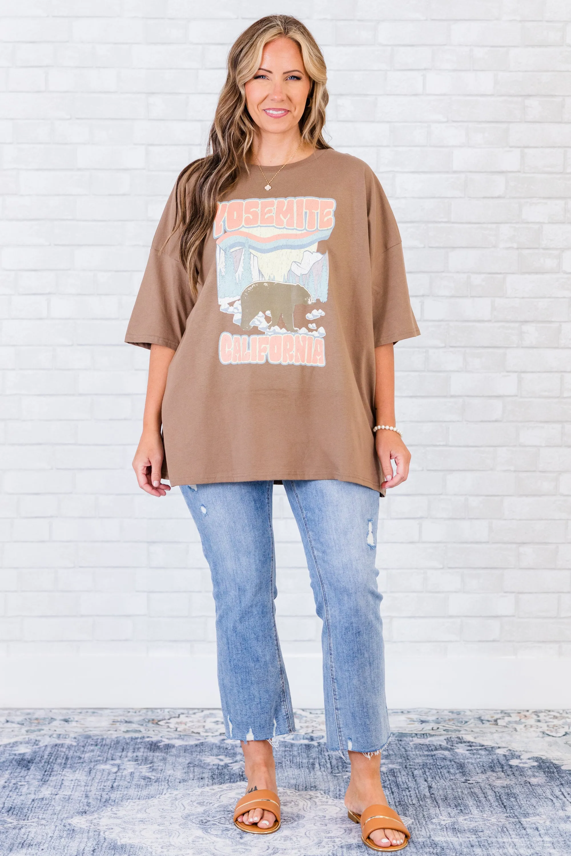 Trip Of A Lifetime Boyfriend Tee, Espresso