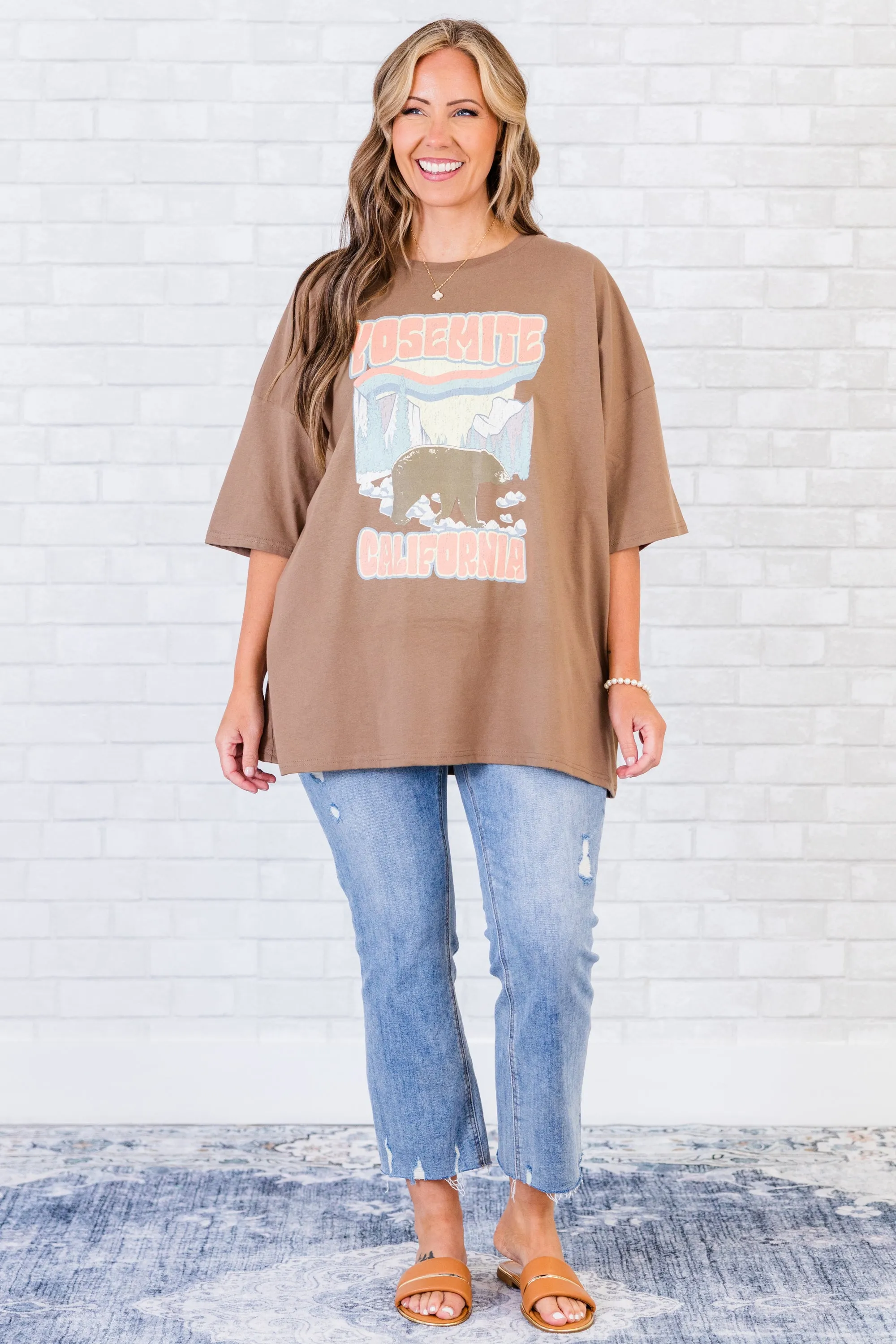 Trip Of A Lifetime Boyfriend Tee, Espresso