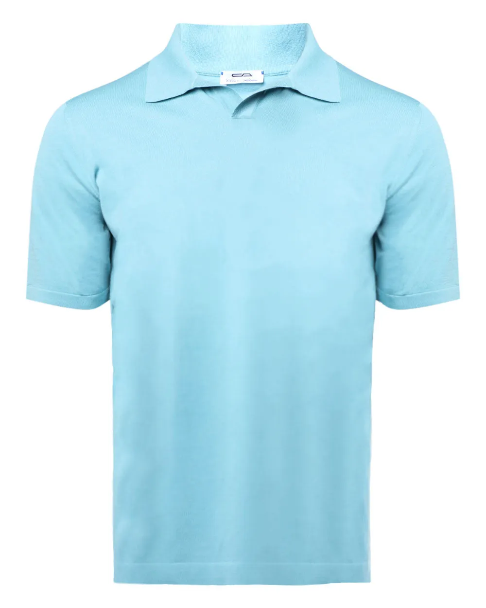 Turquoise Short Sleeve Johnny Collar Polo