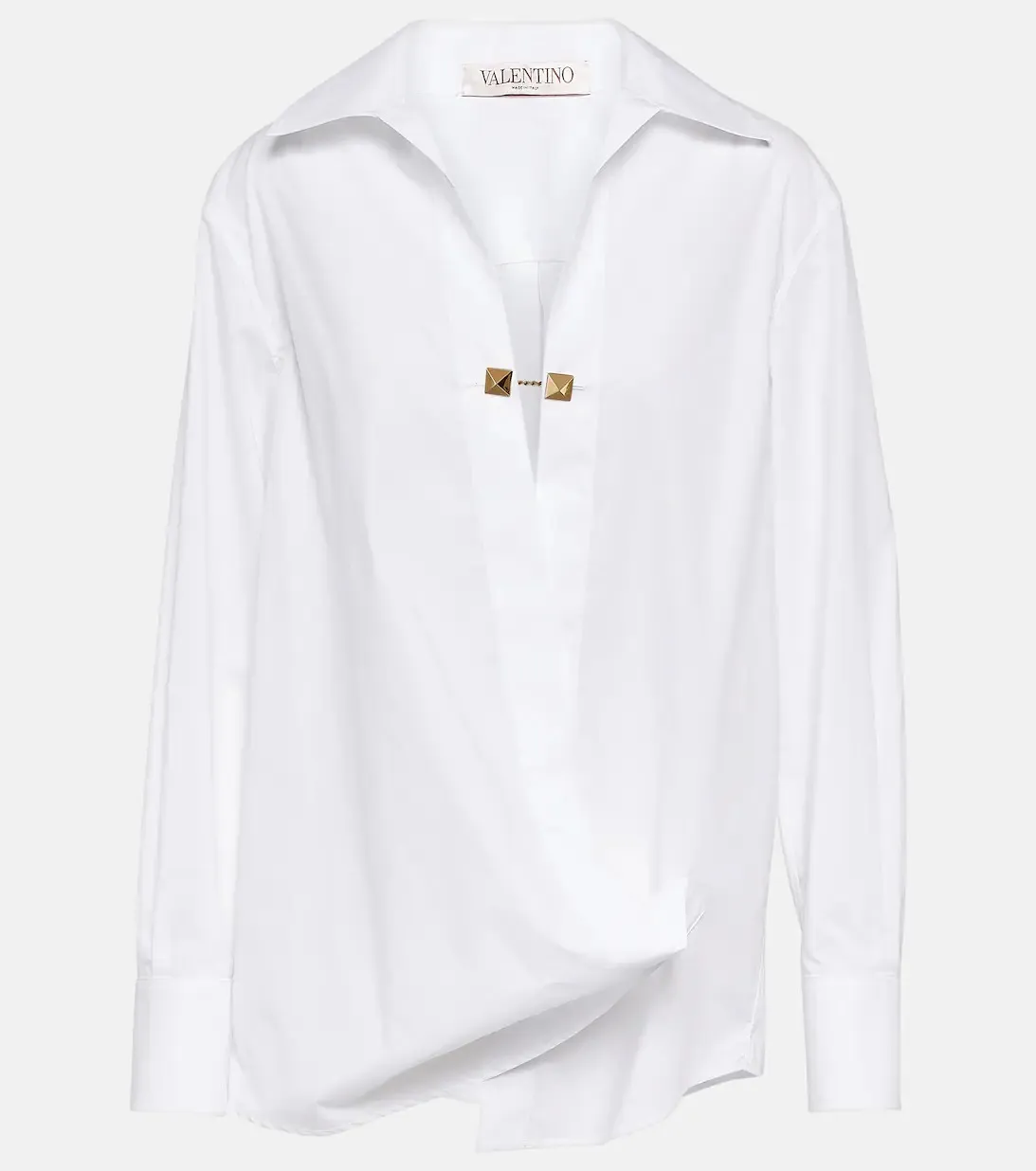 VALENTINO  |Casual Style Long Sleeves Plain Cotton Long Elegant Style