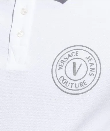 VERSACE JEANS  |Unisex Street Style Plain Cotton Short Sleeves Logo Polos