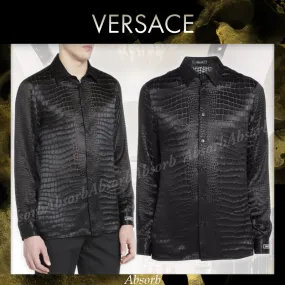 VERSACE  |Silk Long Sleeves Other Animal Patterns Luxury Shirts