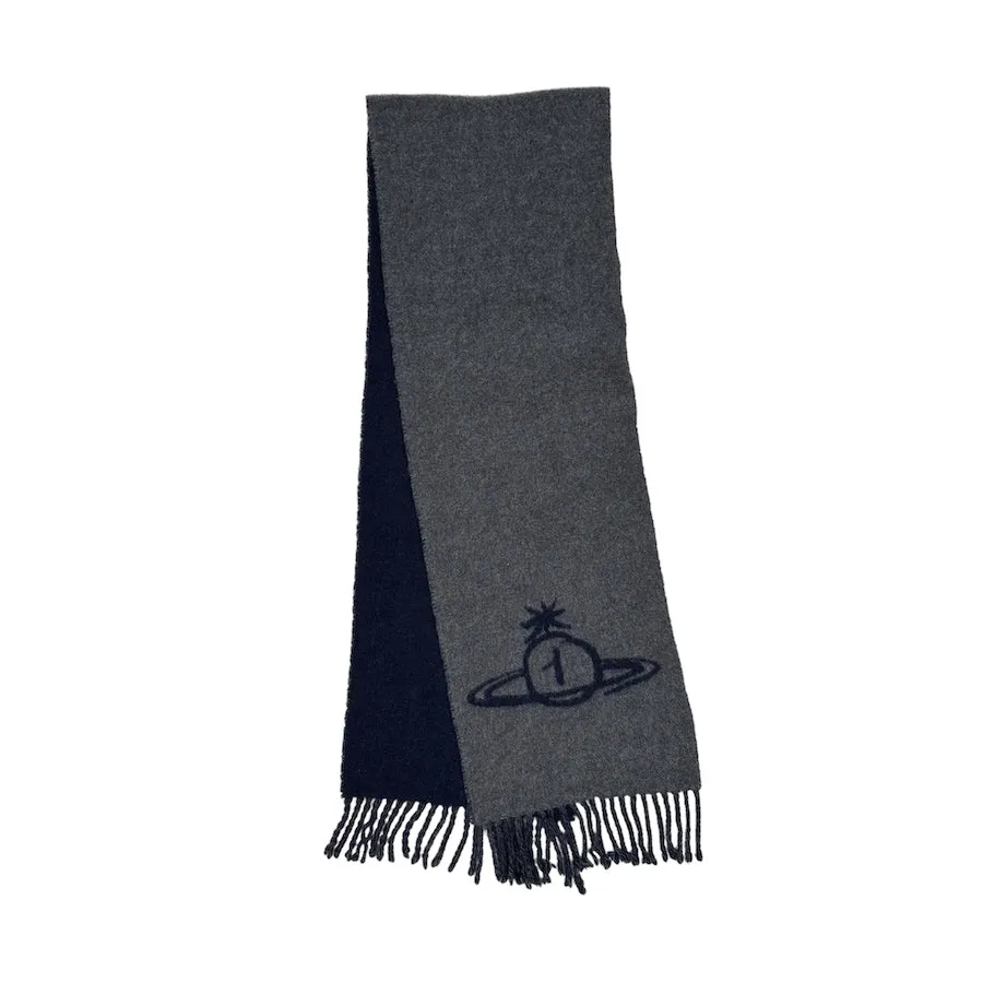 VIVIENNE WESTWOOD 1 ORB SCARF - BLUE / BLACK