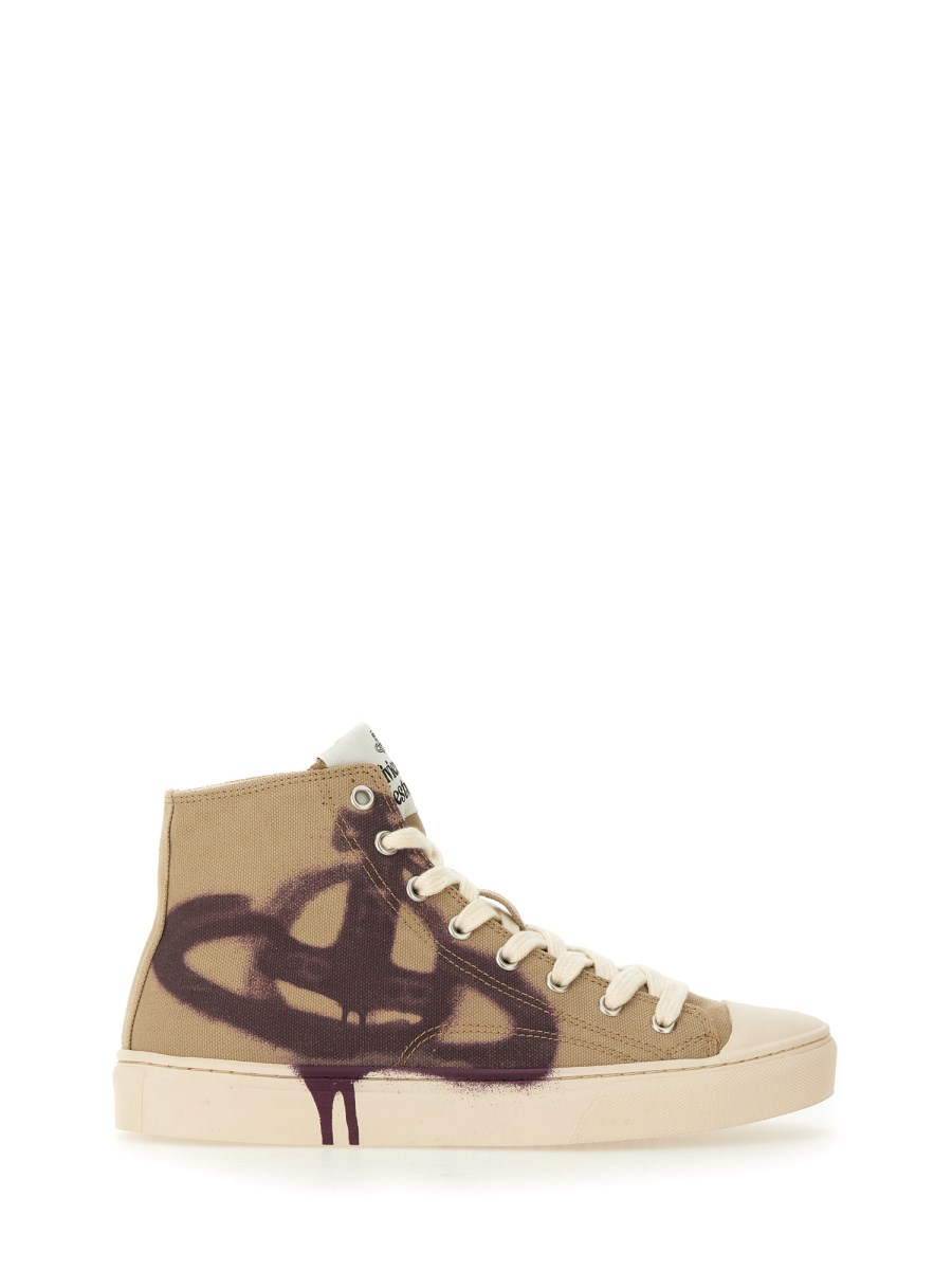 VIVIENNE WESTWOOD      SNEAKER HIGH TOP IN TELA DI COTONE