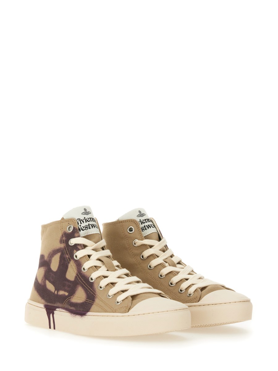 VIVIENNE WESTWOOD      SNEAKER HIGH TOP IN TELA DI COTONE