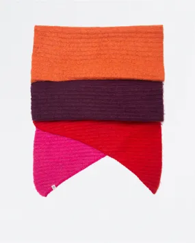 WAPU731- Stripe Ribbed Scarf- Red Mix- Surkana