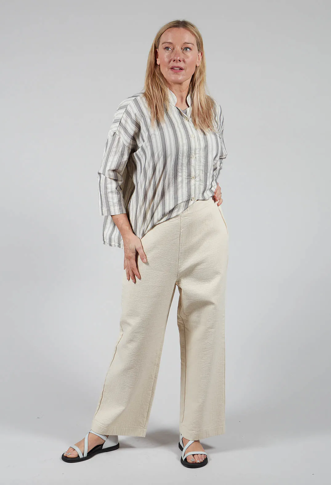 Wide Leg Trousers in Chalk