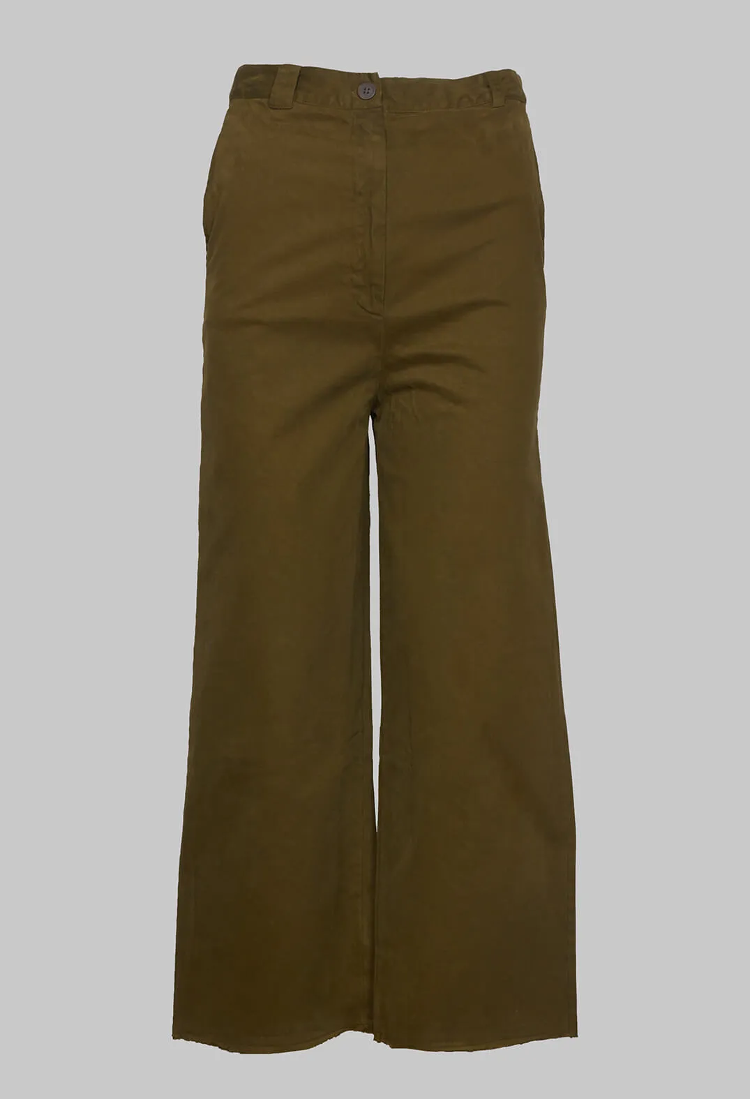 Wide Leg Trousers in Oliva