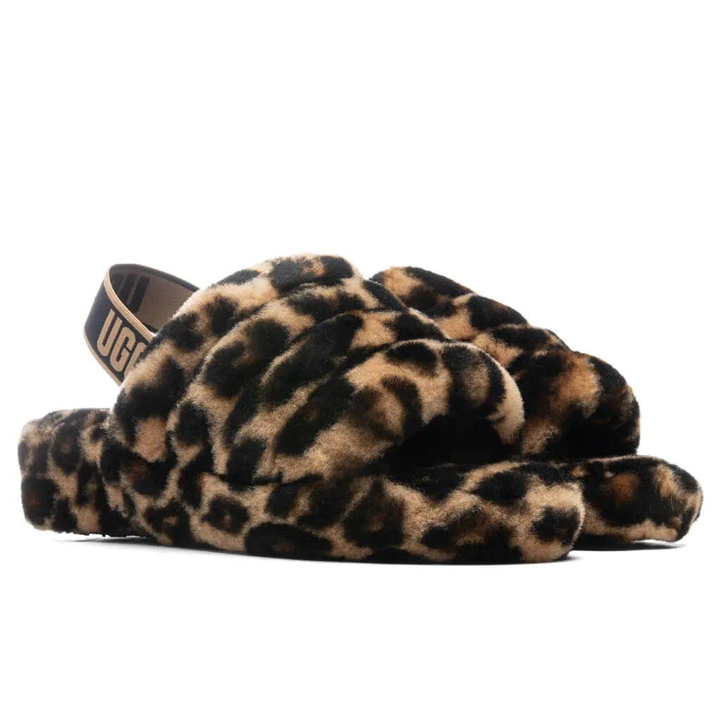 Women's Fluff Yeah Slide Panther Print - Butterscotch