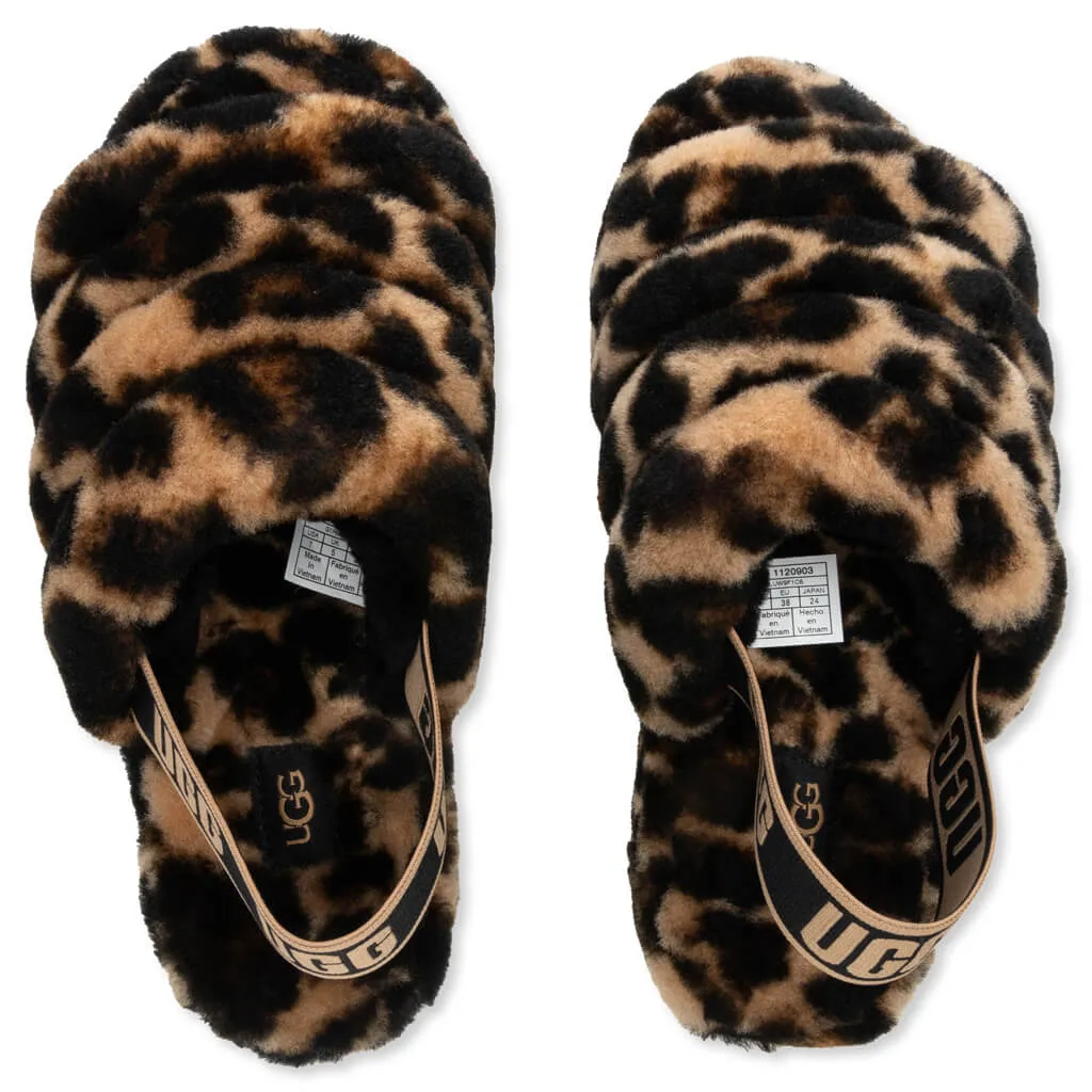 Women's Fluff Yeah Slide Panther Print - Butterscotch