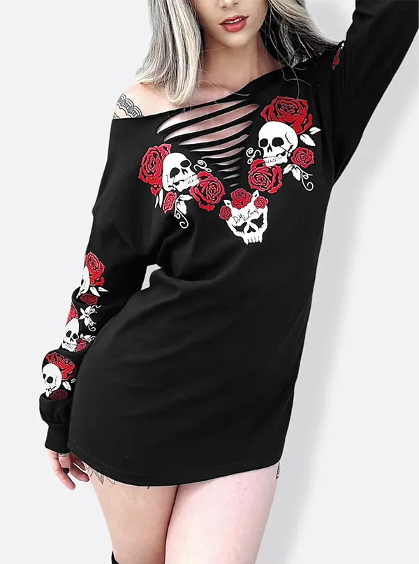 Women's Love to Death Cut-Out Slouchy Dress