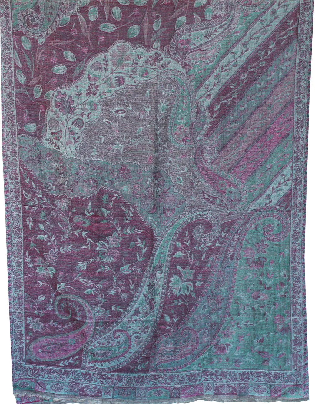 Womens Paisley Scarf Shawl Wool Indian Clothing (84 x 30 inches)