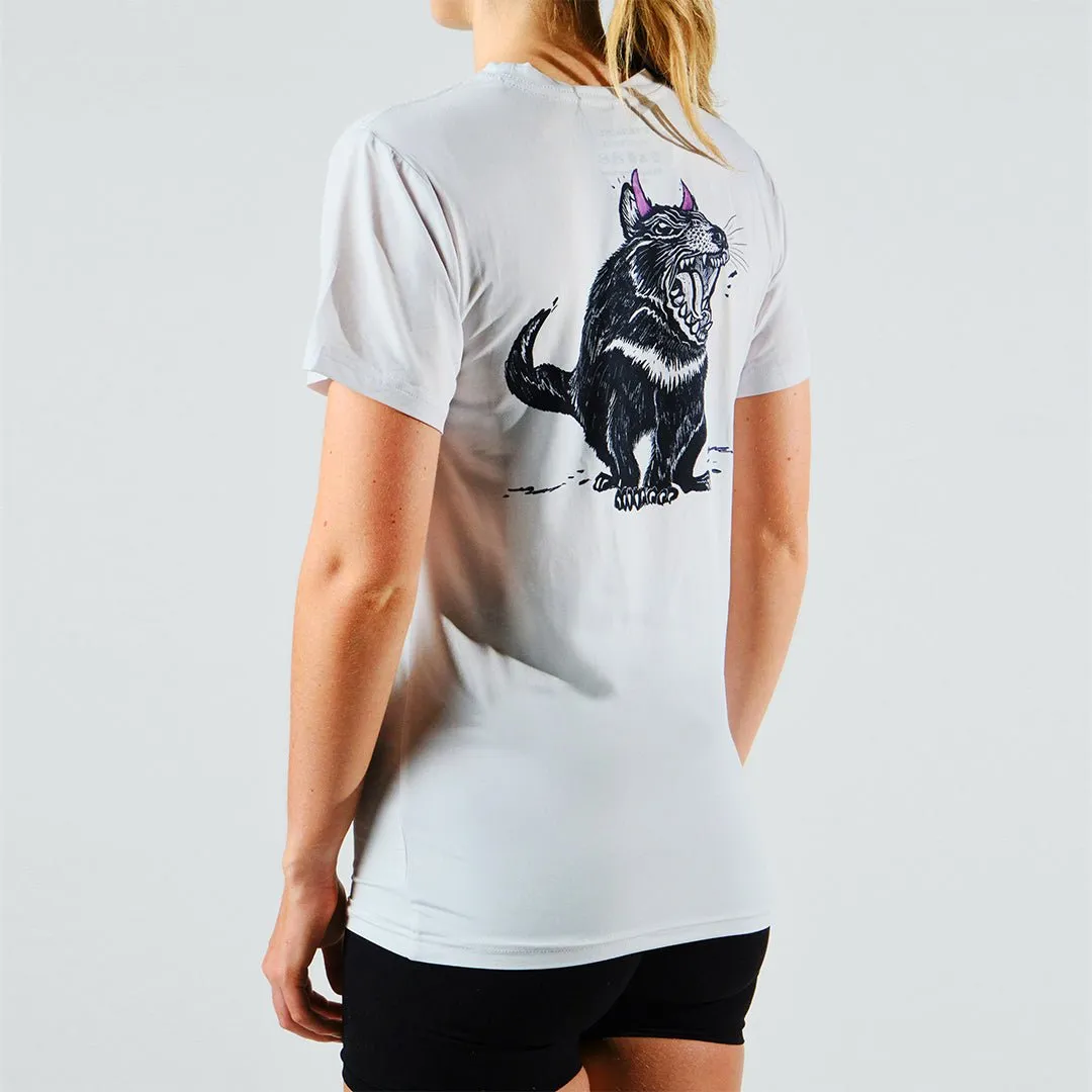 Women's Tarkine Ultra-Eco Run Tee (Tassie Devil White/Thin)