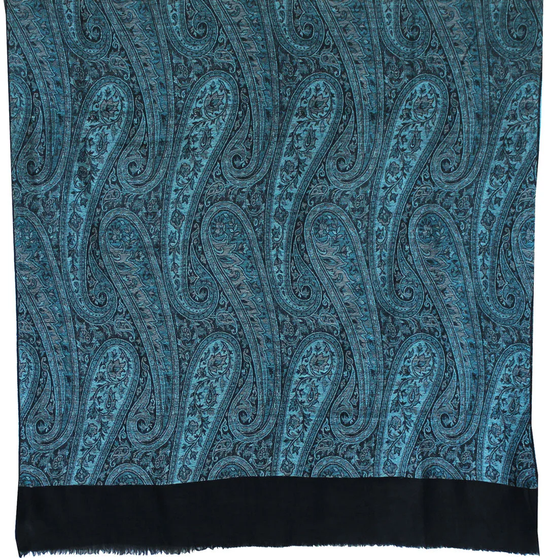 Women's Wool Shawl Paisley Indian Scarves Wraps (82 x 42 inches)