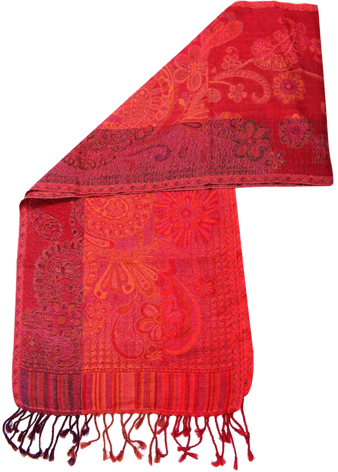 Wool Paisley Muffler Scarf Unisex Men's Women's Indian Clothing (64 x 13 inches)