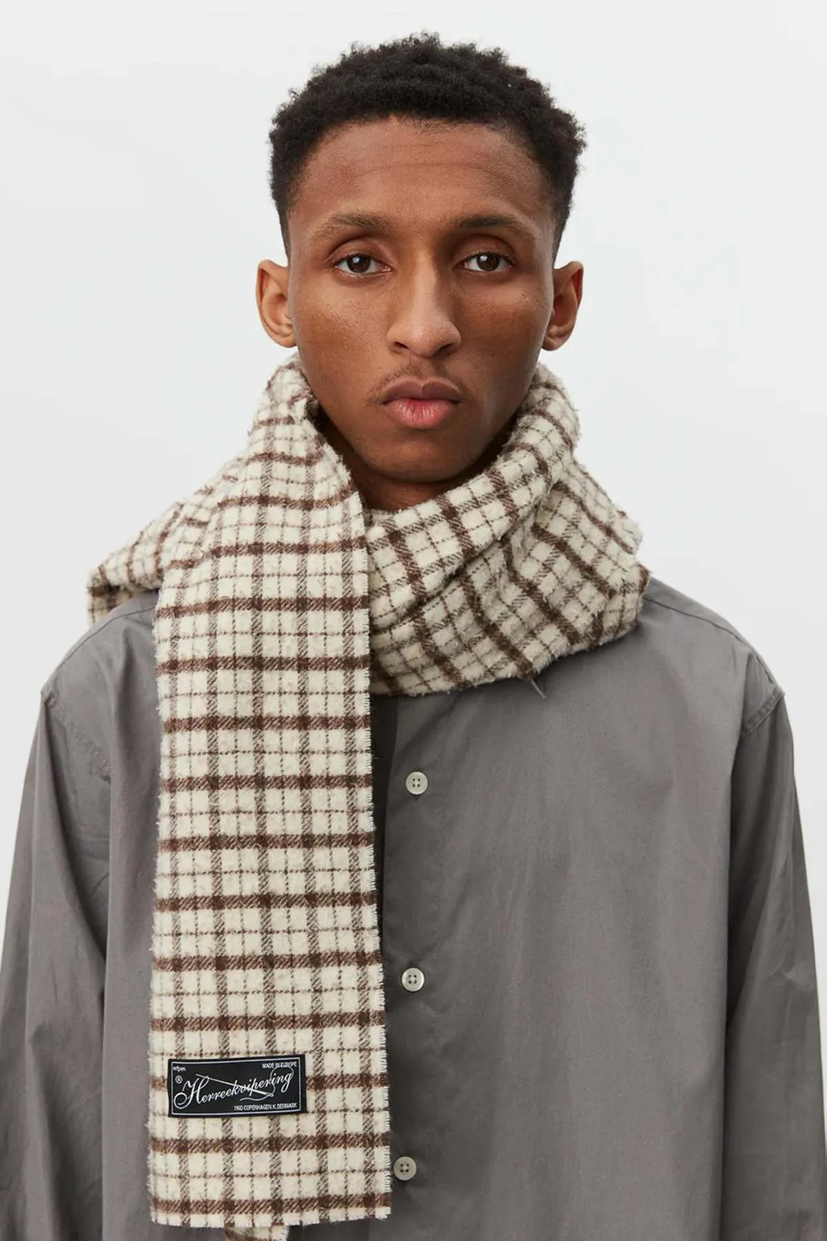 Wool Scarf - Beige Check