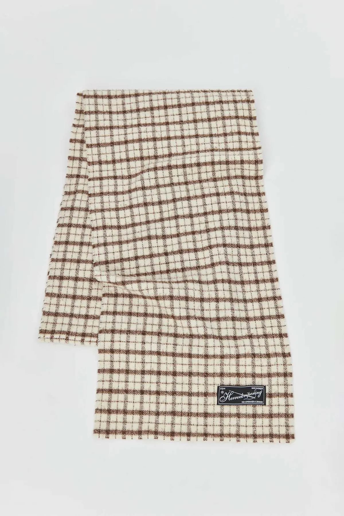 Wool Scarf - Beige Check