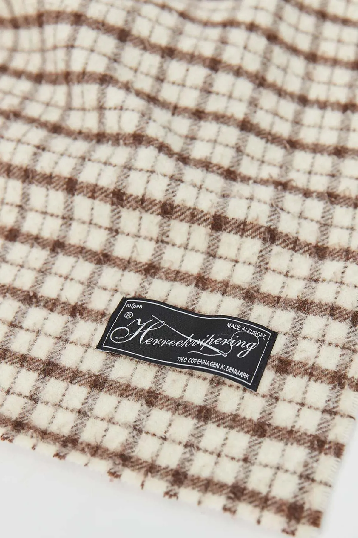 Wool Scarf - Beige Check