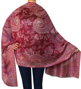 Wool Scarf Shawls Paisley Womens Indian Clothing Gift (84 x 30 inches)