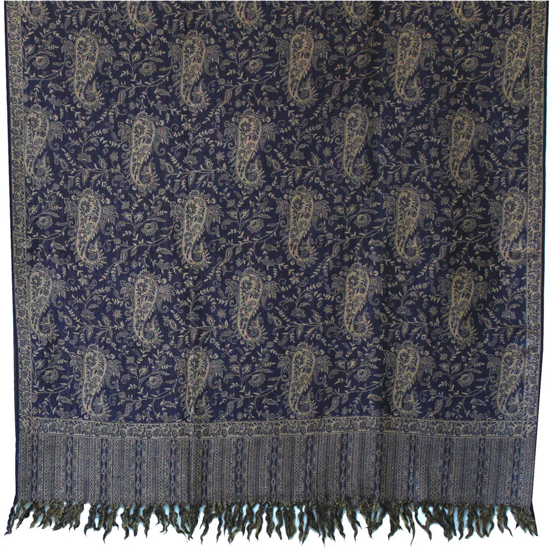 Wool Shawl Paisley Wrap Women's Gift India Clothing (82 x 42 inches)