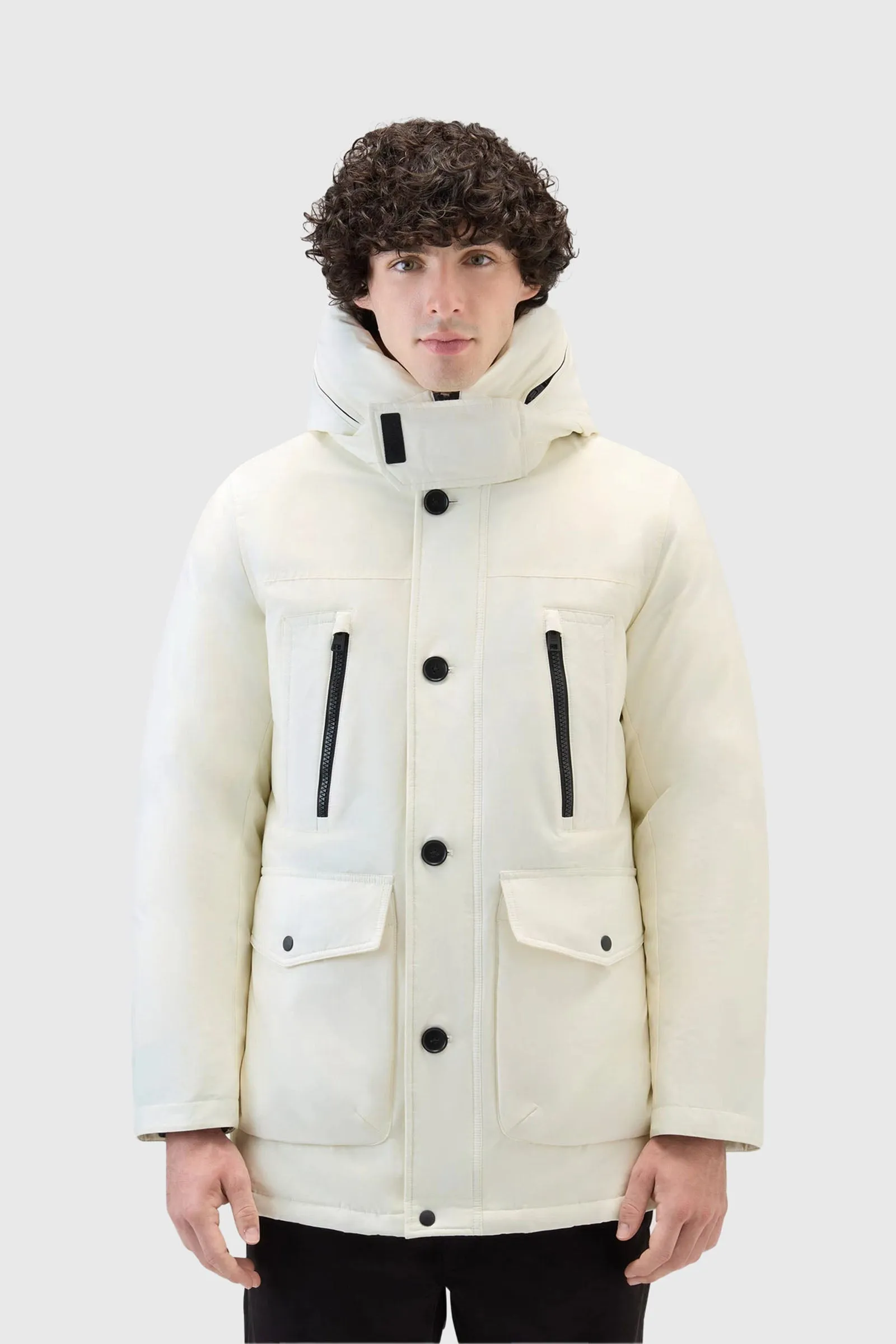 Woolrich Arctic Parka Evolution Ramar Cloth Bianco Piumino