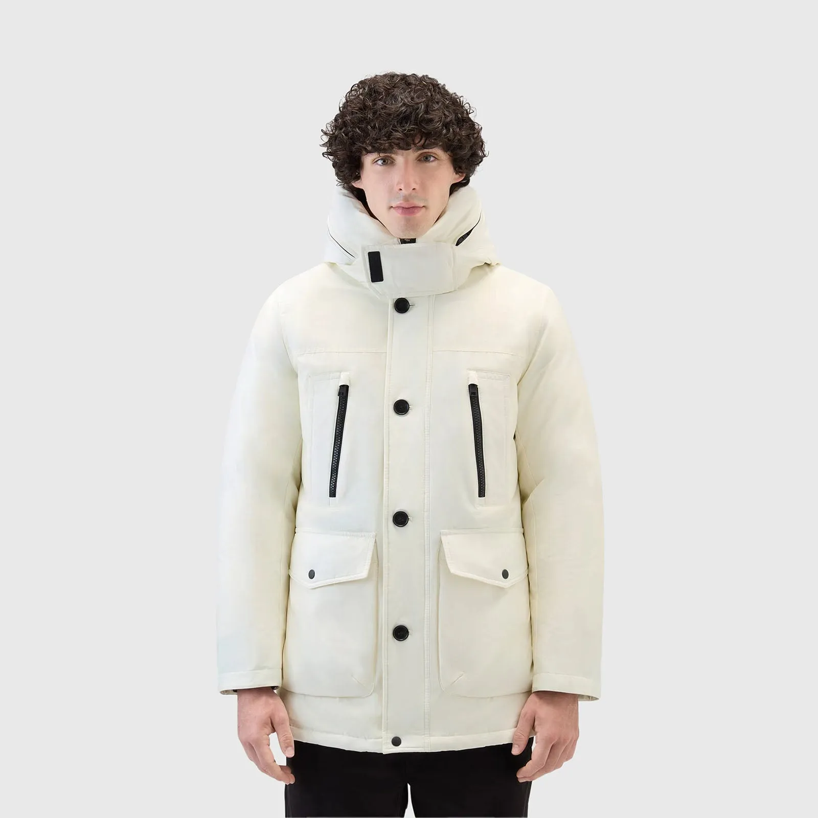 Woolrich Arctic Parka Evolution Ramar Cloth Bianco Piumino