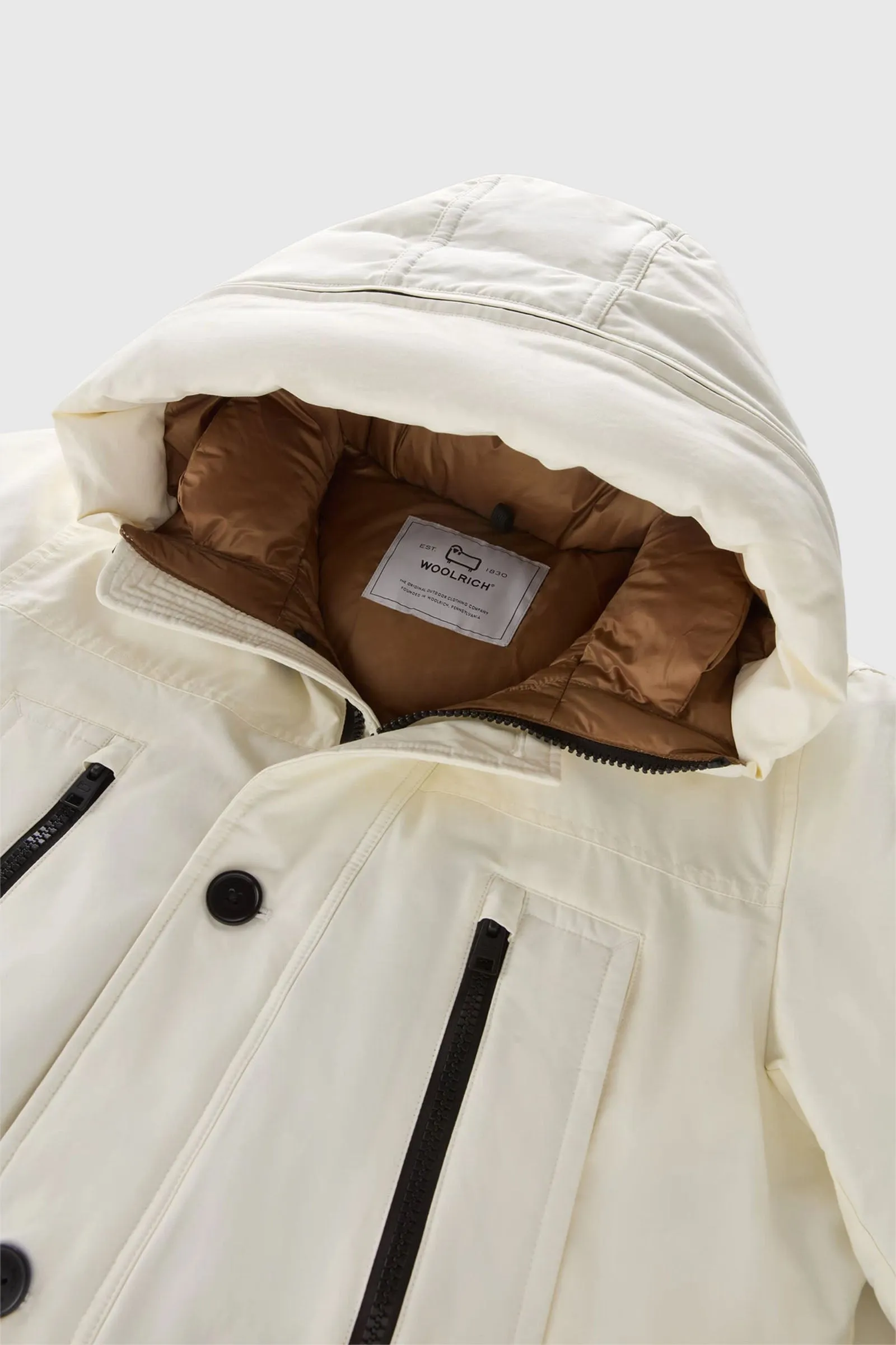 Woolrich Arctic Parka Evolution Ramar Cloth Bianco Piumino