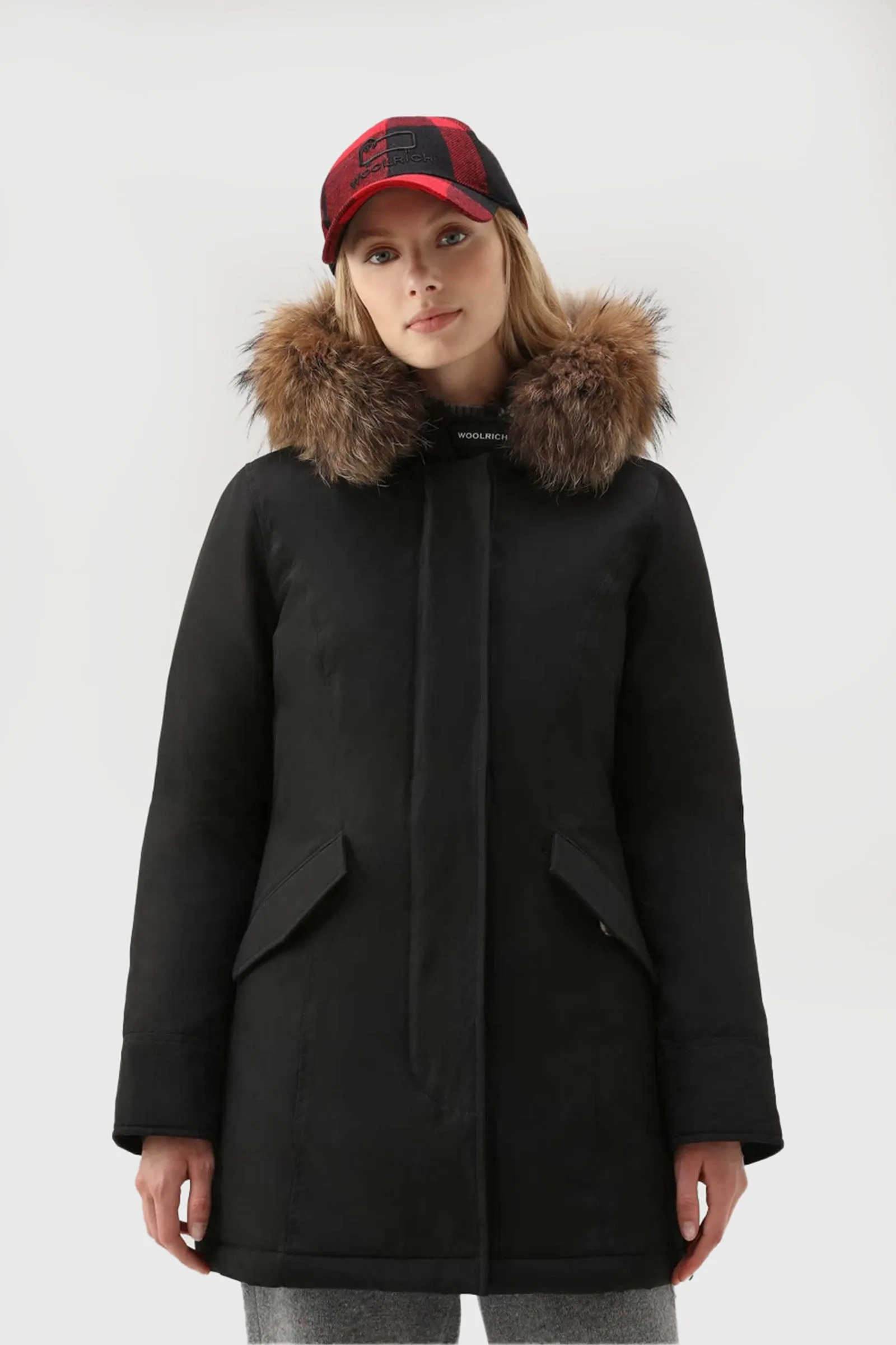 Woolrich Arctic Raccoon Parka Piumino Nero