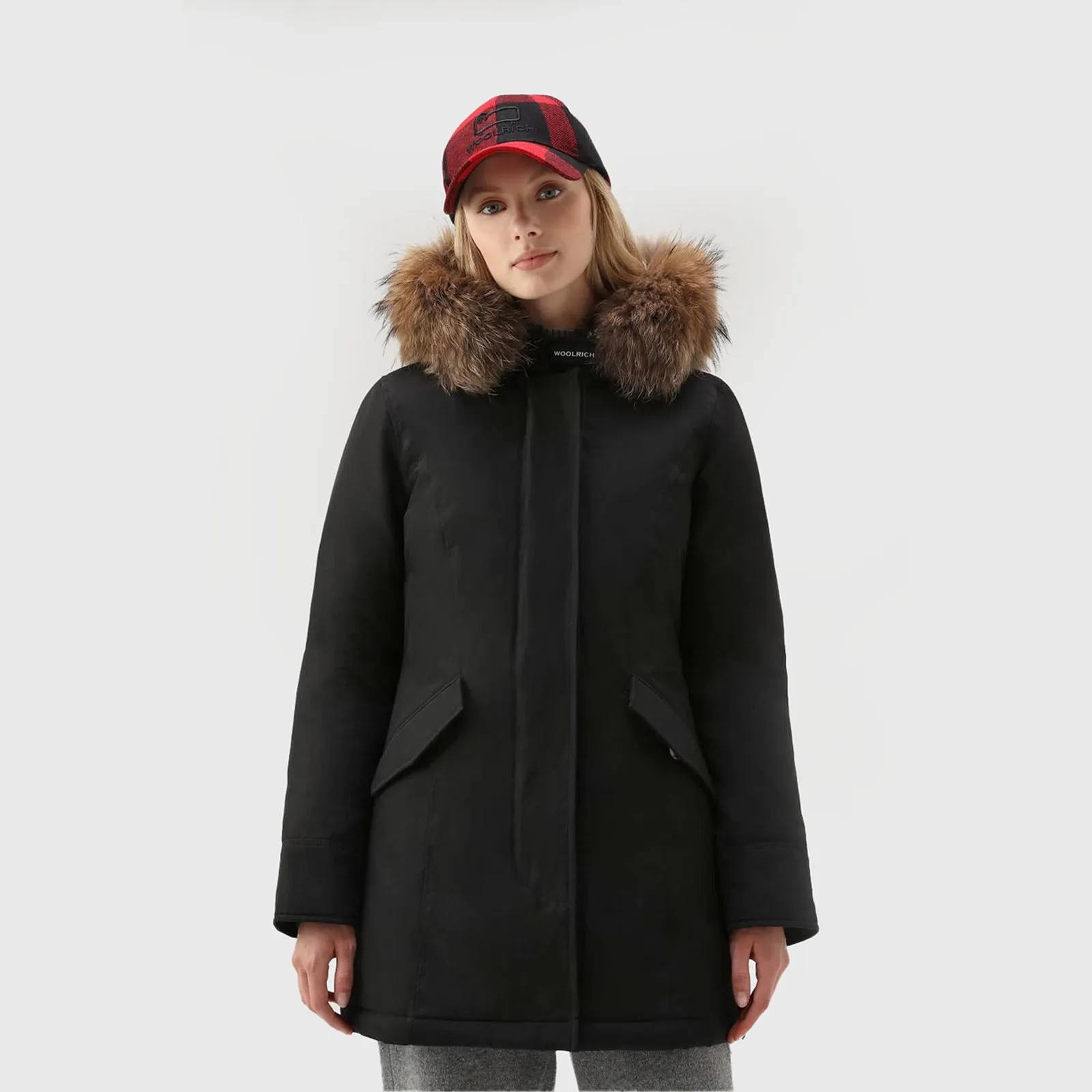 Woolrich Arctic Raccoon Parka Piumino Nero