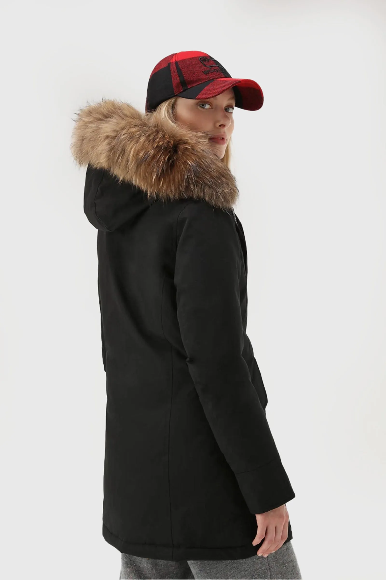 Woolrich Arctic Raccoon Parka Piumino Nero