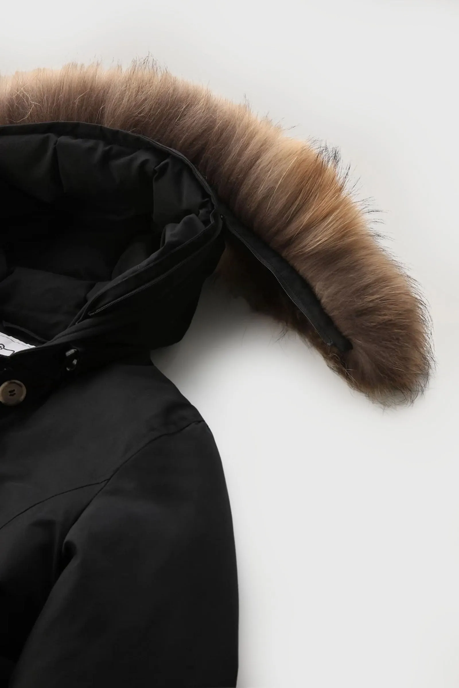 Woolrich Arctic Raccoon Parka Piumino Nero