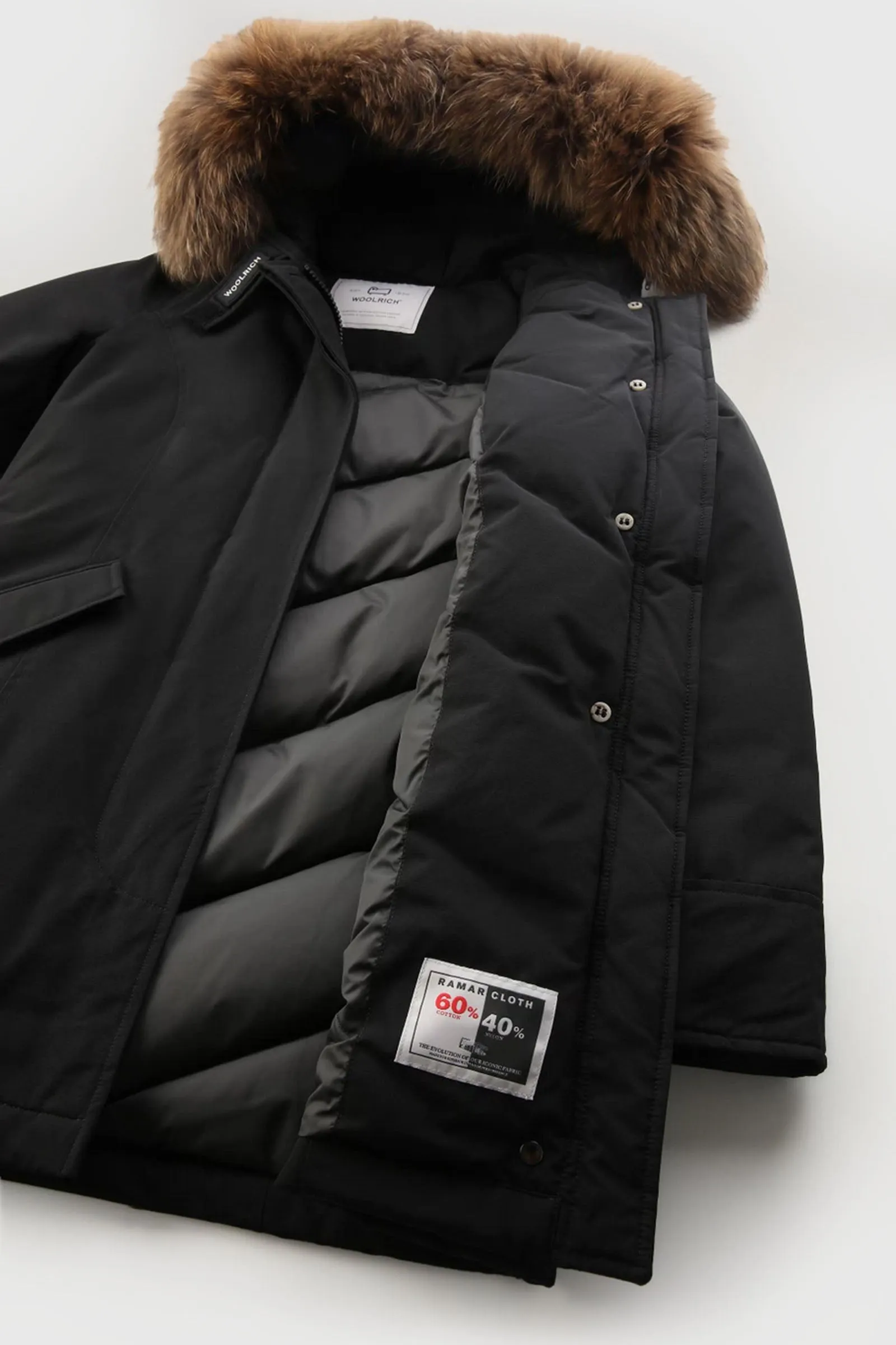 Woolrich Arctic Raccoon Parka Piumino Nero