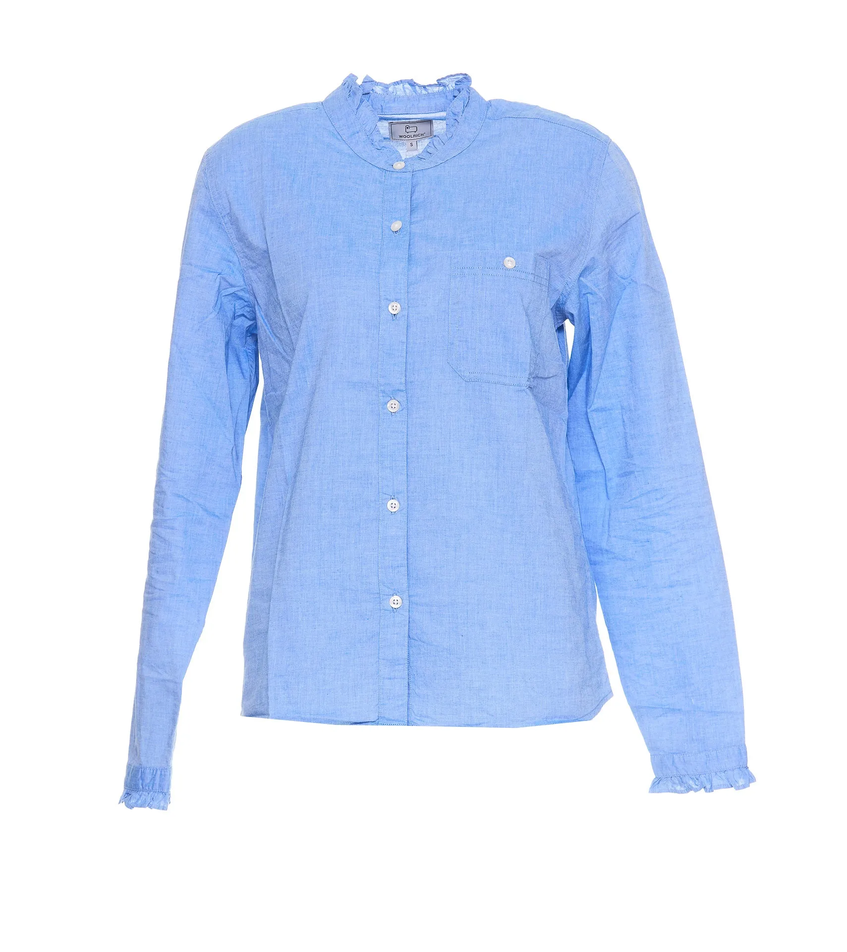 Woolrich Band Collar Long-Sleeved Shirt