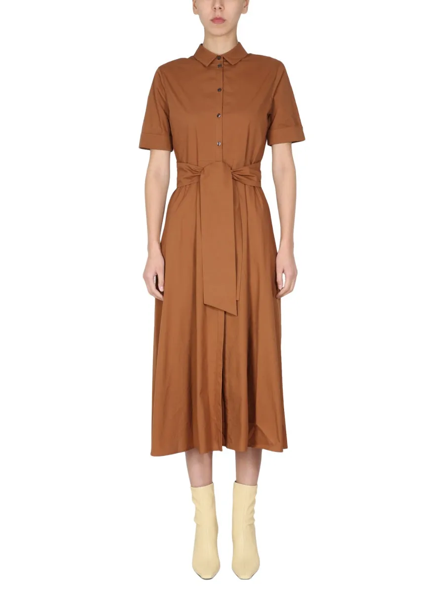 Woolrich Belted Short-Sleeved Shirt Dress