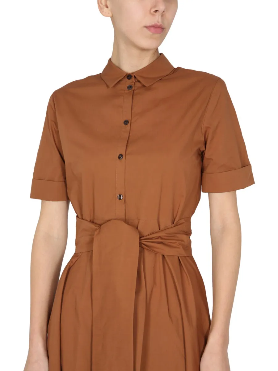 Woolrich Belted Short-Sleeved Shirt Dress