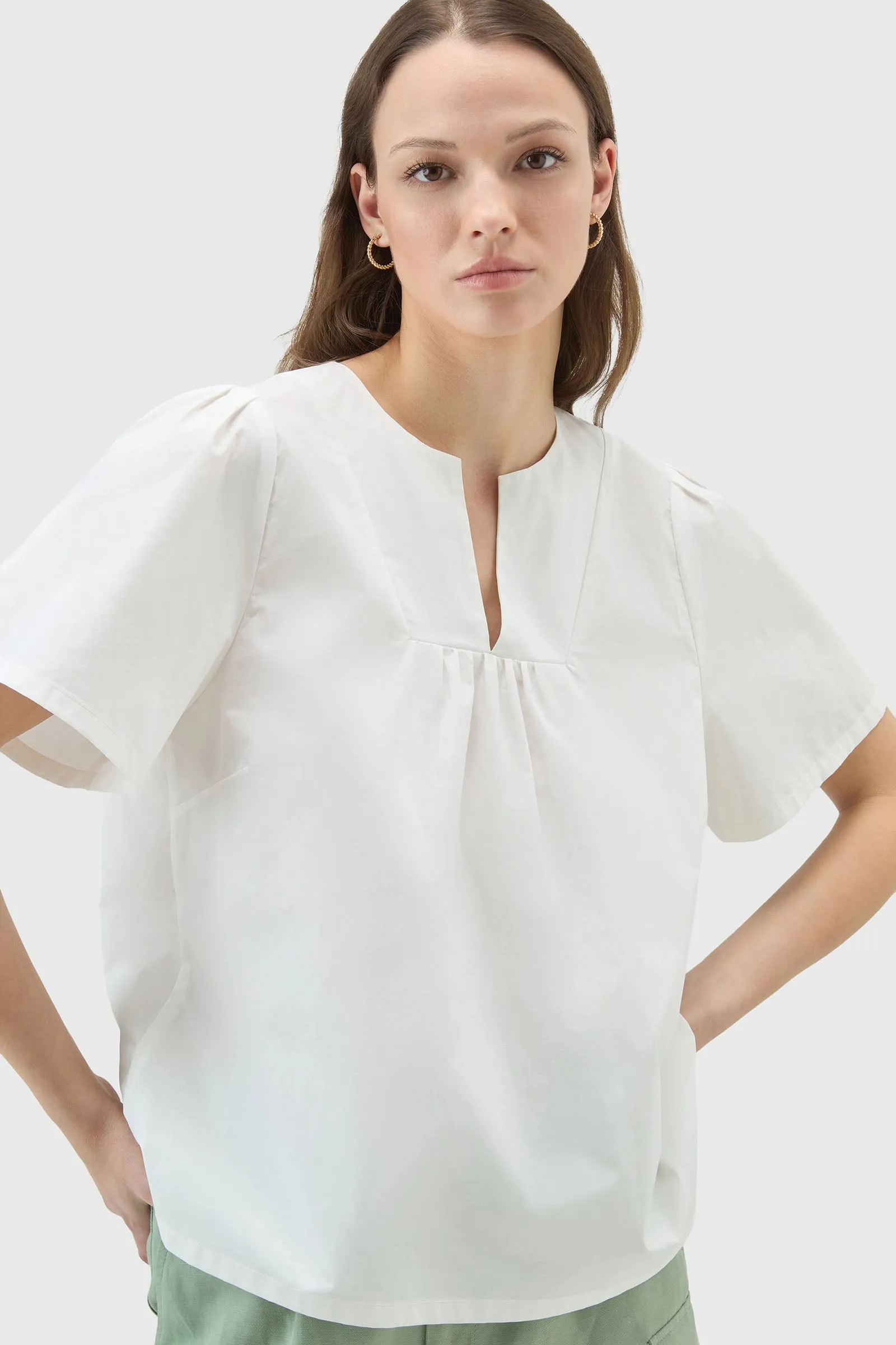 Woolrich Blusa In Popeline Bianco Donna