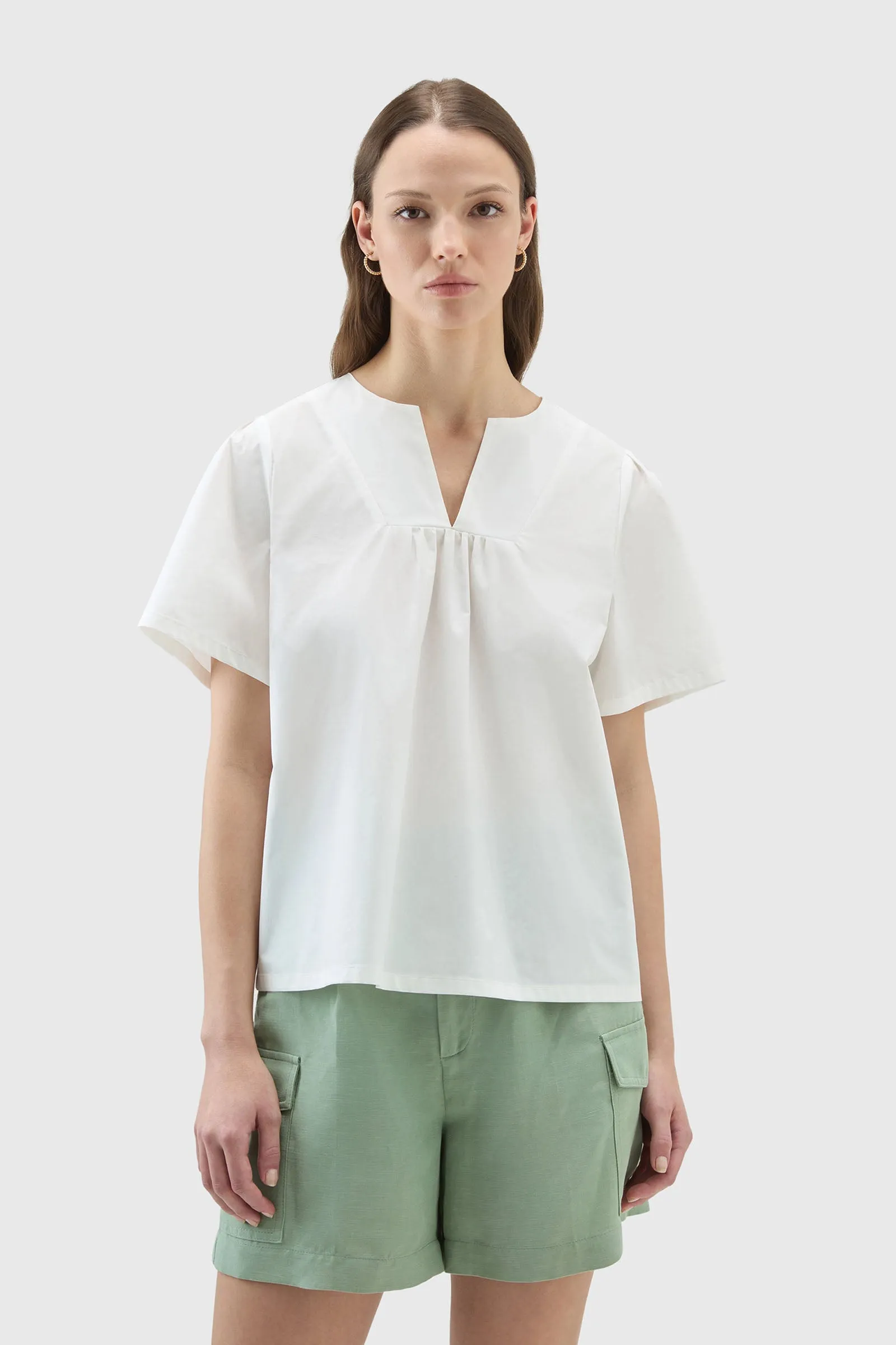 Woolrich Blusa In Popeline Bianco Donna