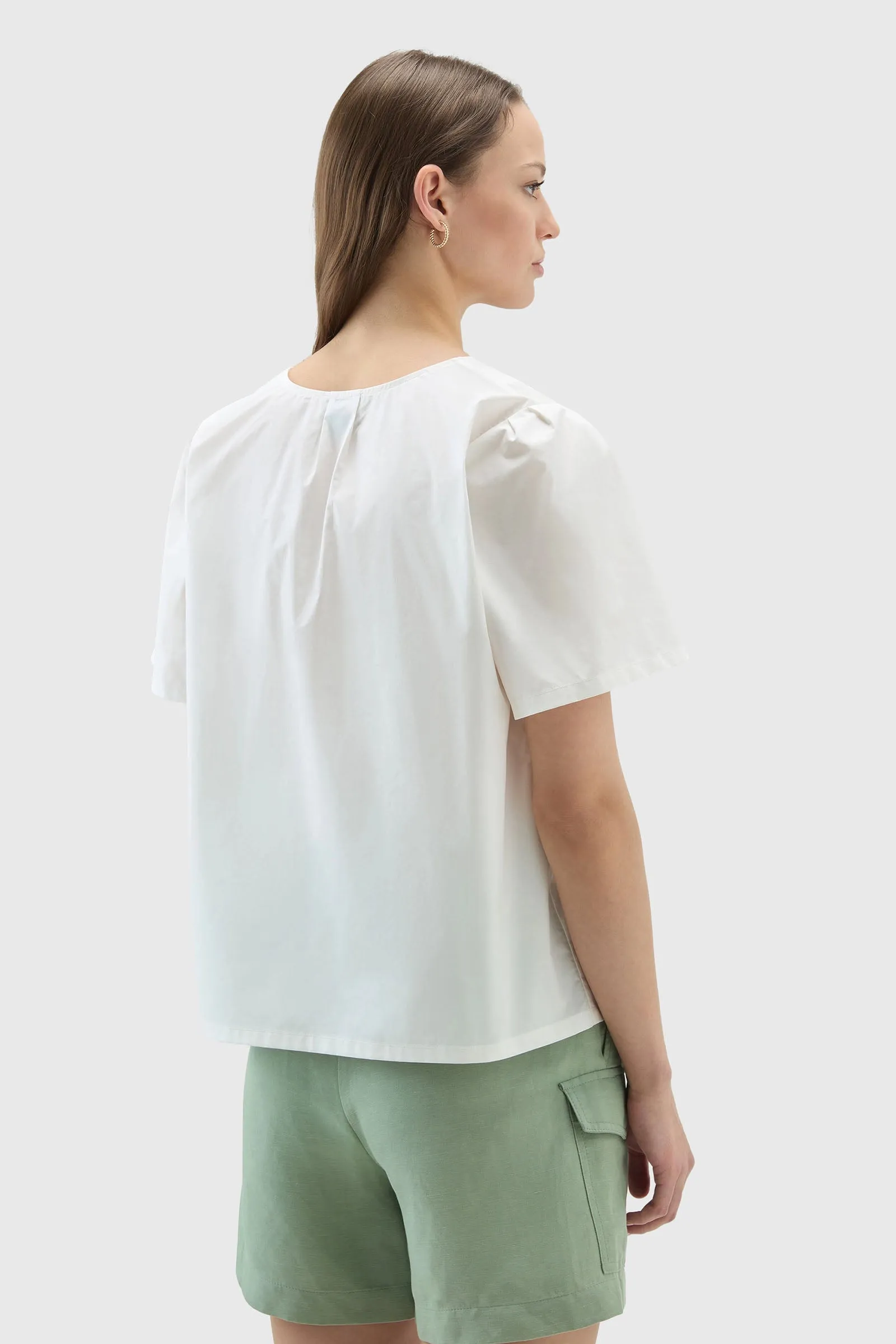 Woolrich Blusa In Popeline Bianco Donna