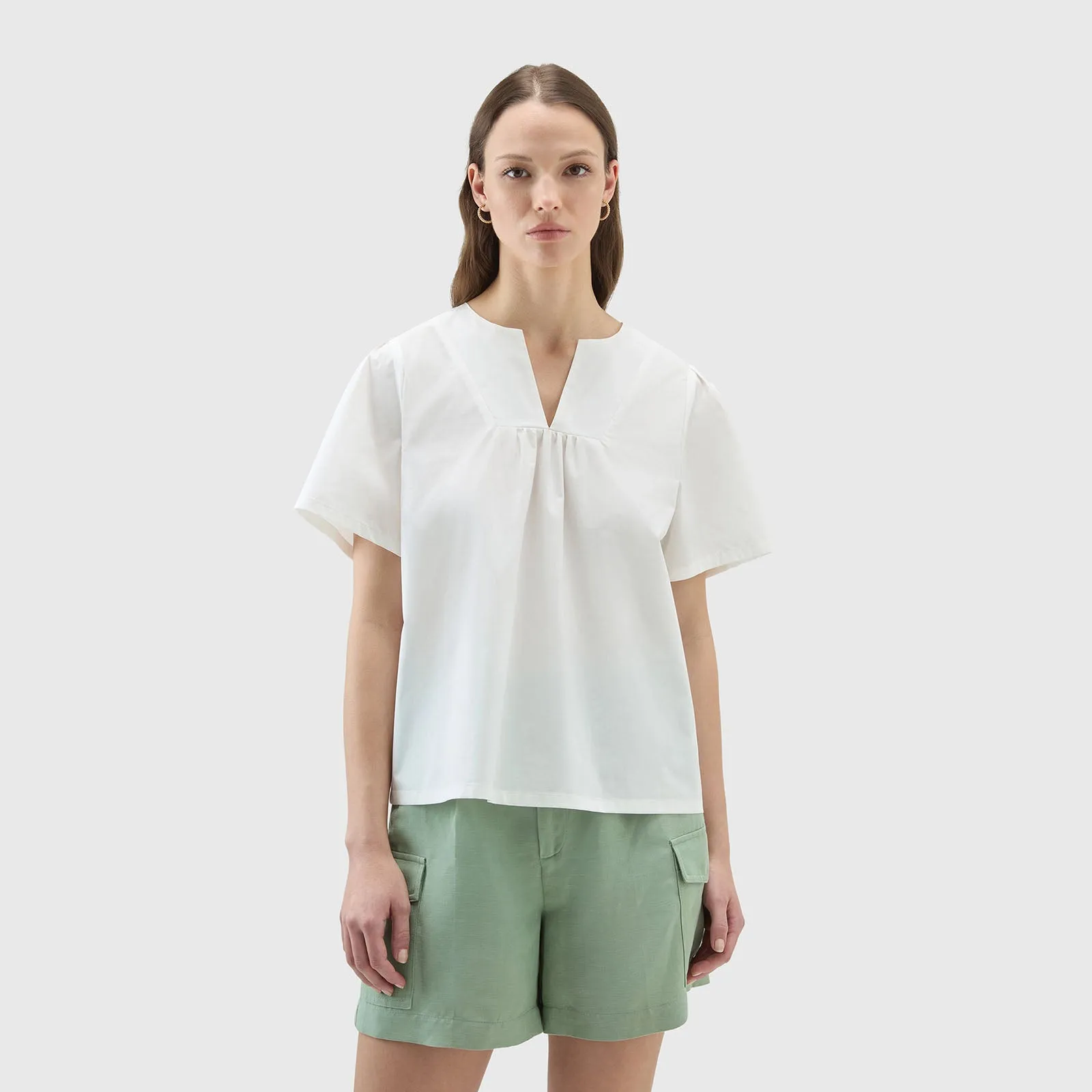 Woolrich Blusa In Popeline Bianco Donna