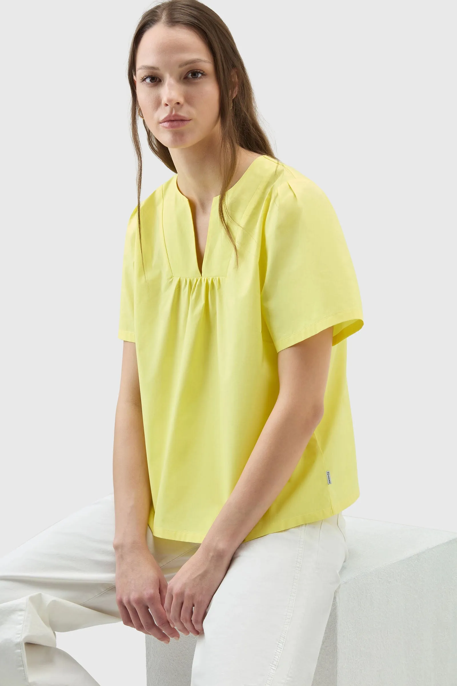 Woolrich Blusa In Popeline Giallo Donna