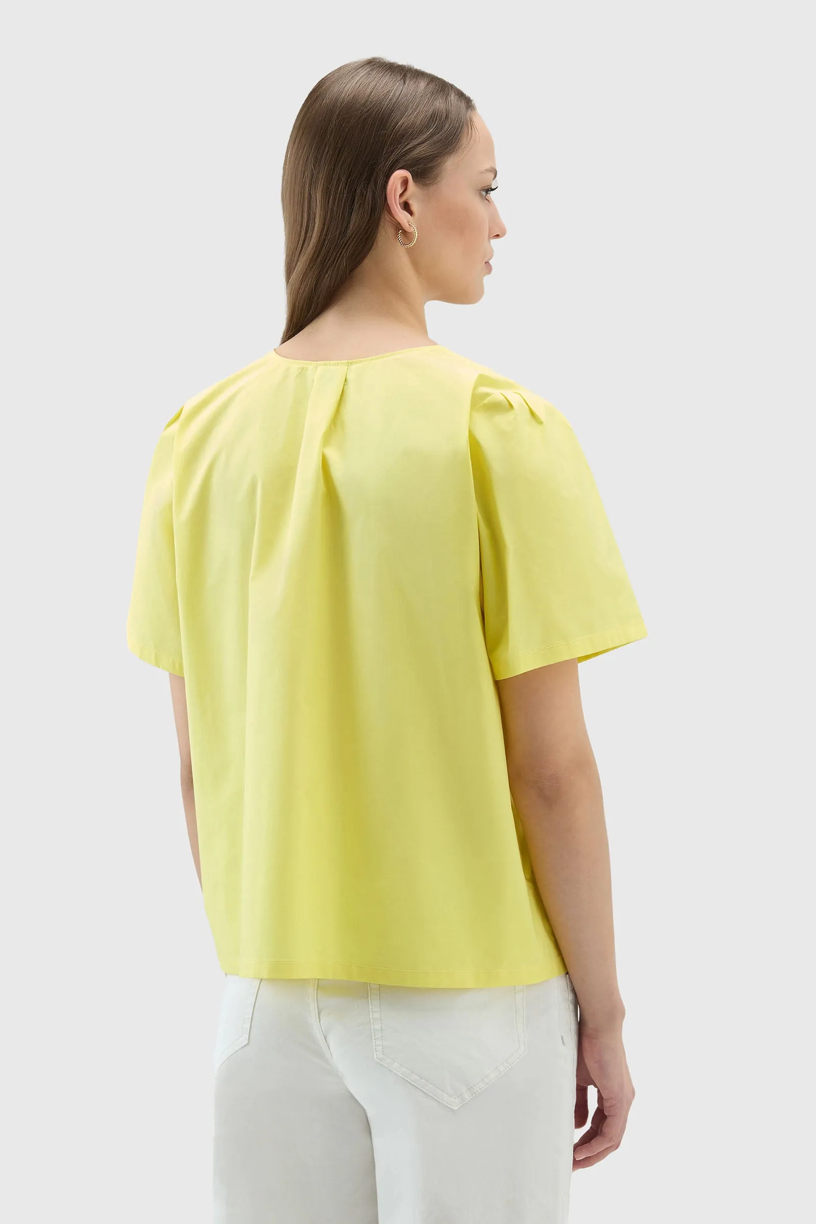 Woolrich Blusa In Popeline Giallo Donna