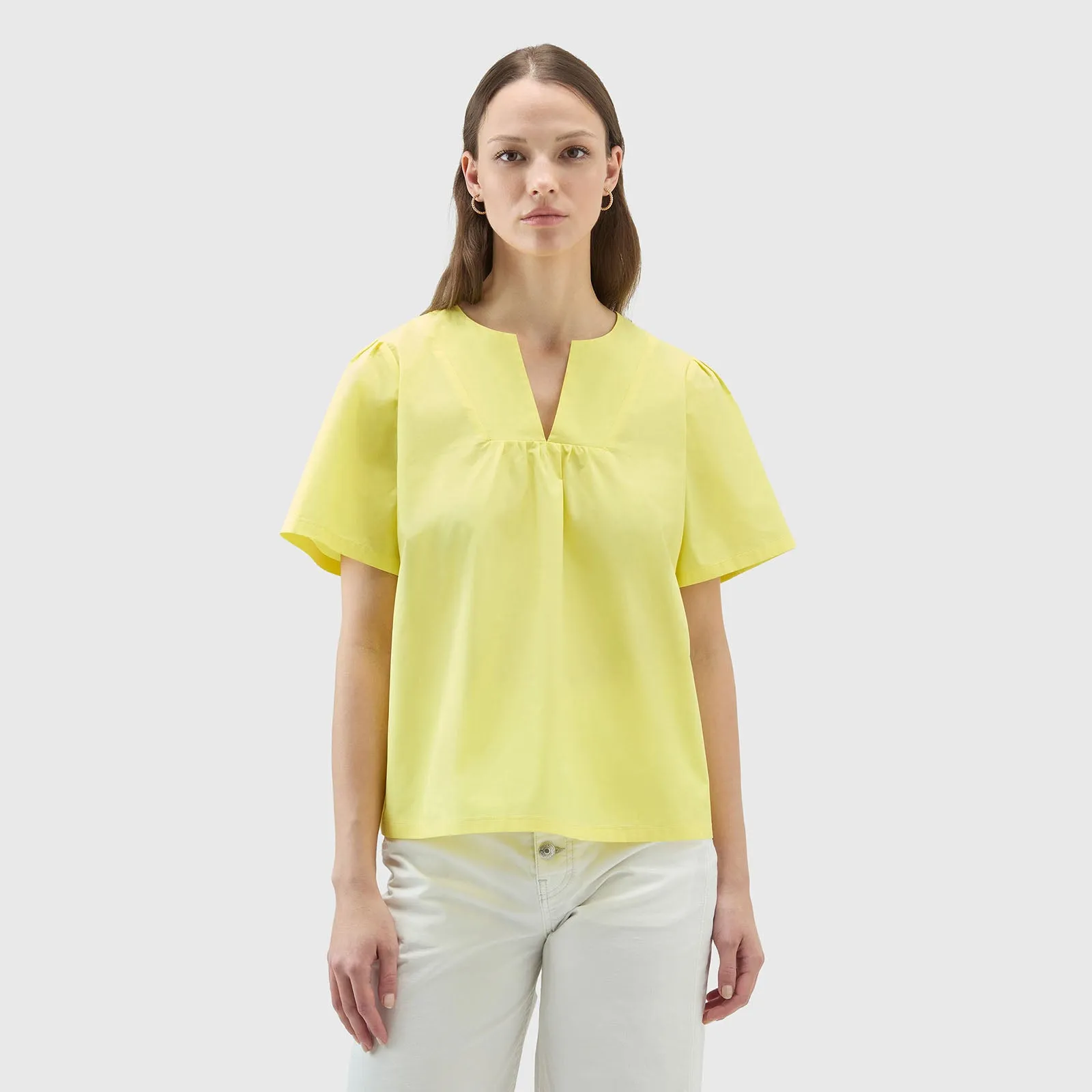 Woolrich Blusa In Popeline Giallo Donna