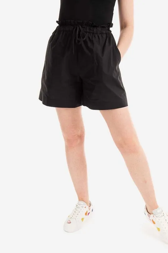 Woolrich cotton shorts Poplin Short black color