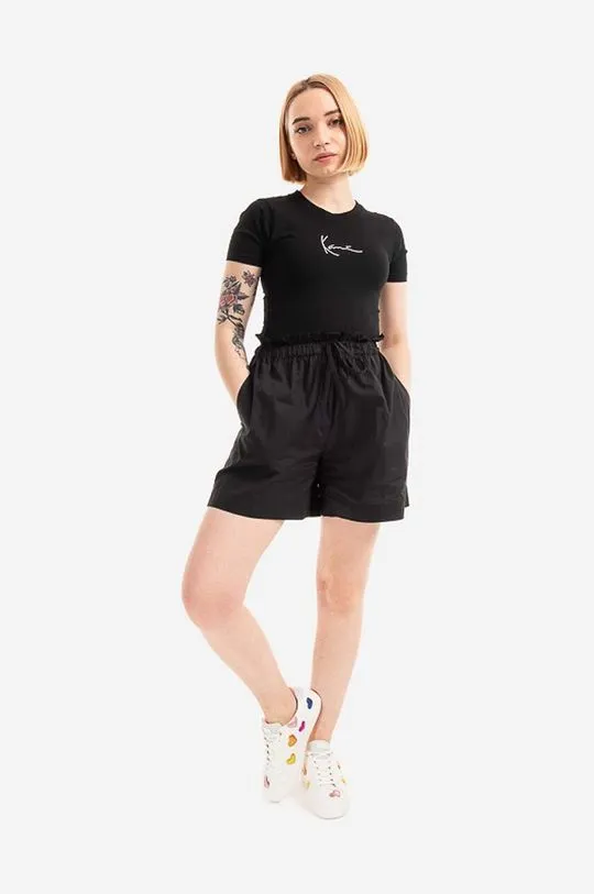 Woolrich cotton shorts Poplin Short black color