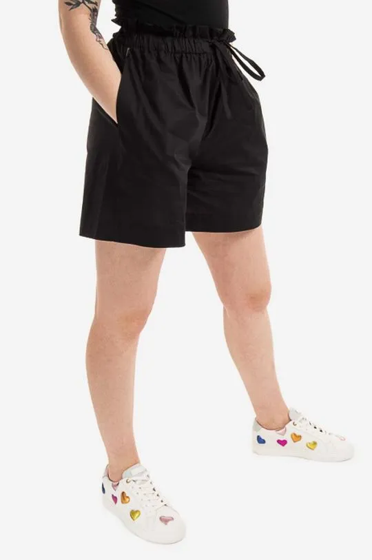 Woolrich cotton shorts Poplin Short black color