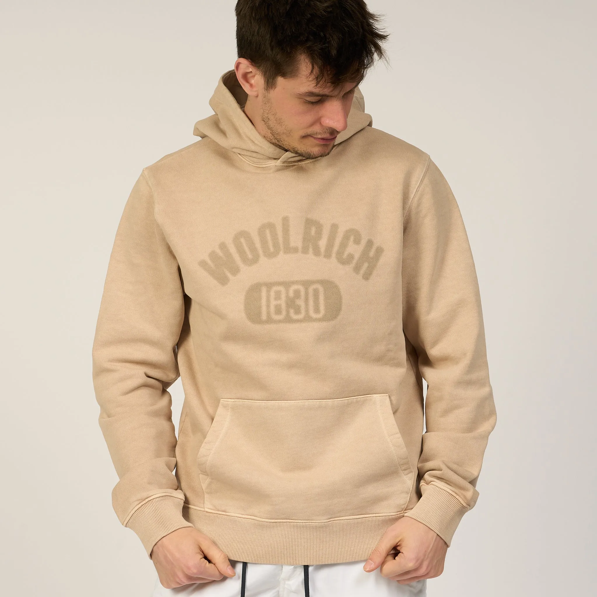 Woolrich Felpa con Cappuccio Sabbia Uomo