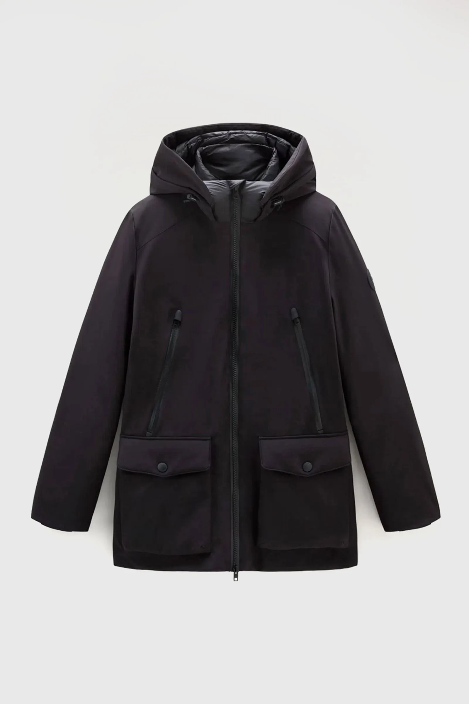 Woolrich Parka Tech Softshell Nero Piumino