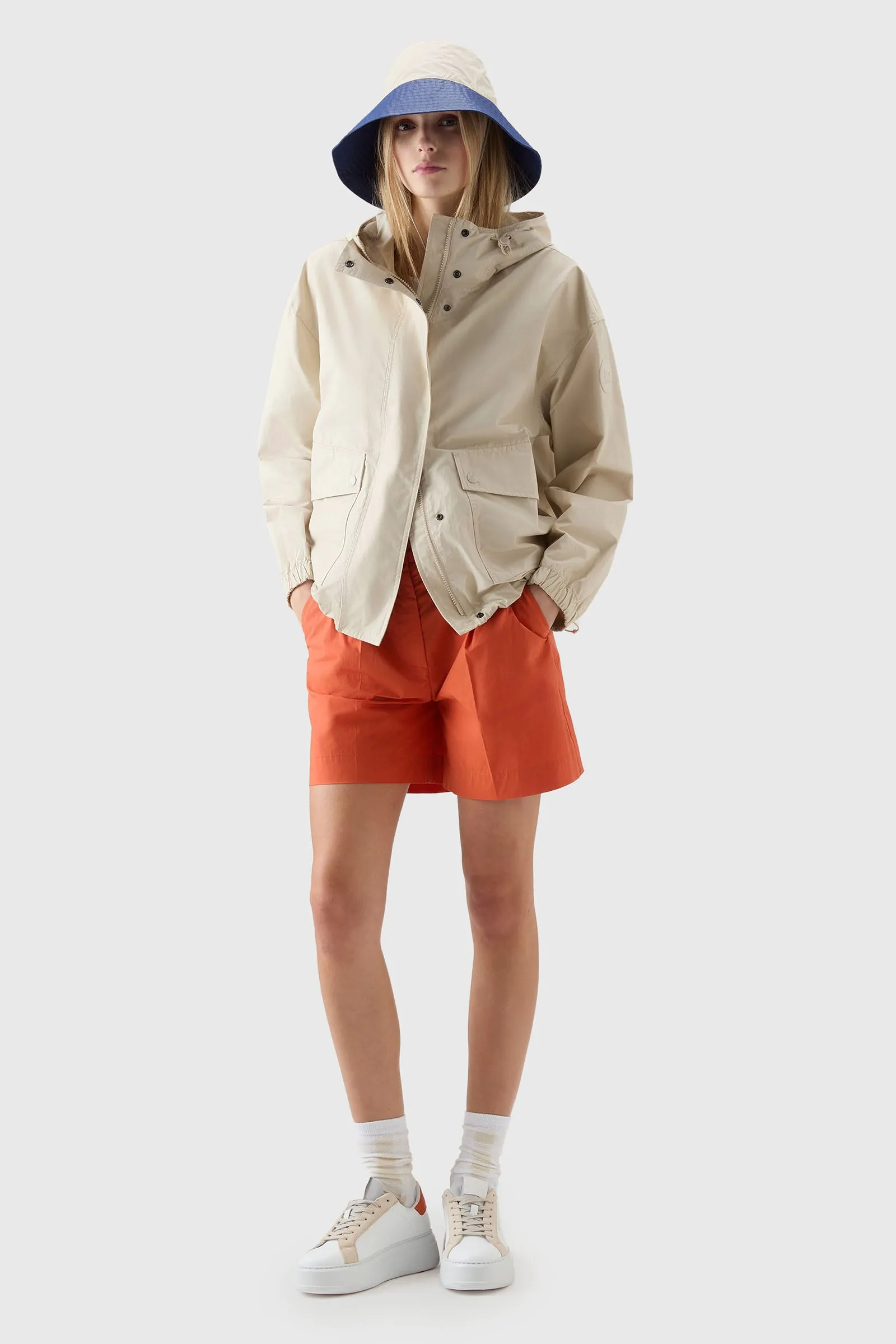 Woolrich Short In Popeline Arancio Donna